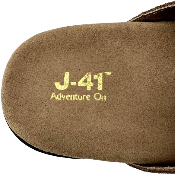 J-41 Adventure On Womens Leather Cushioned Footbed Slide Sandals 10M - Picture 9 of 11